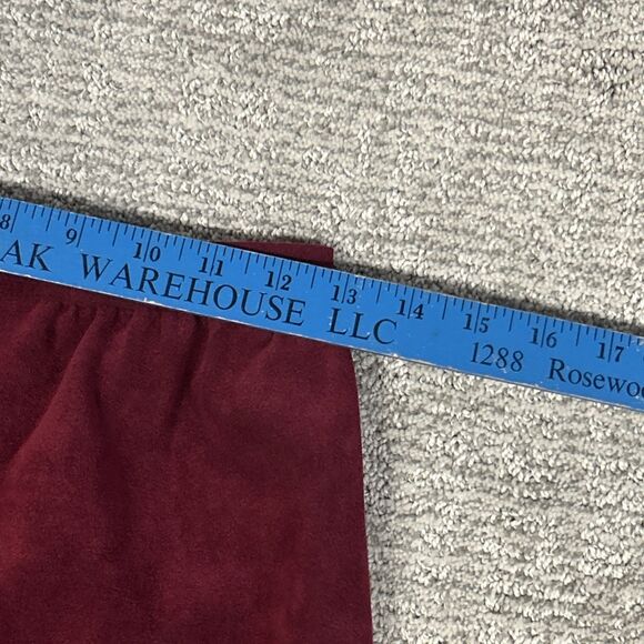 Abe Schrader Skirt Womens 8 Suede Pockets Red Union Made USA Vintage Midi - Picture 2 of 9